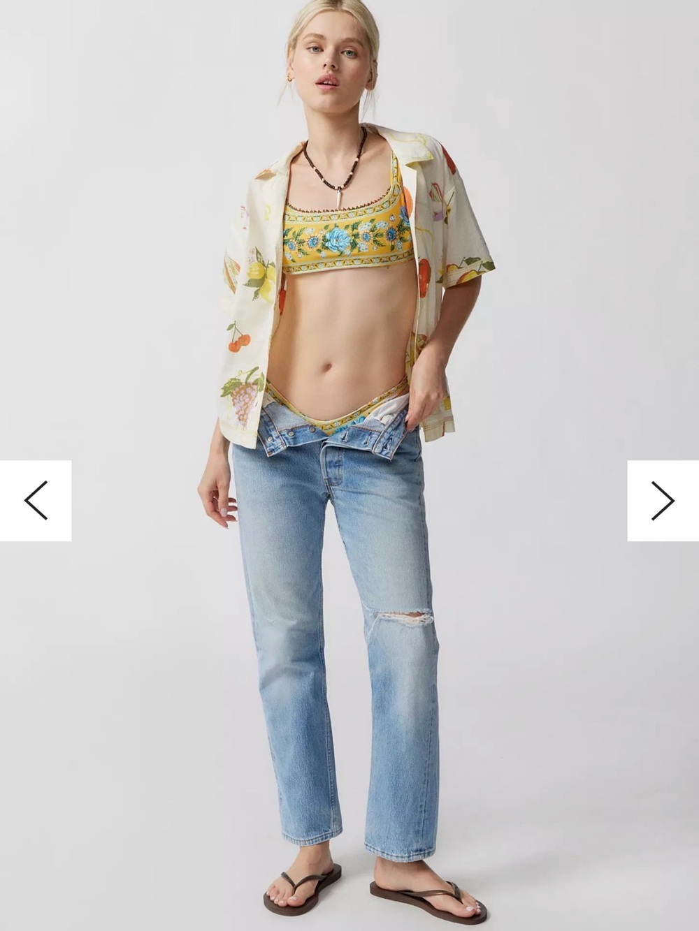 Urban Outfitters Kimchi Blue Lana Souvenir Button-Down Shirt - Picture 2 of 4